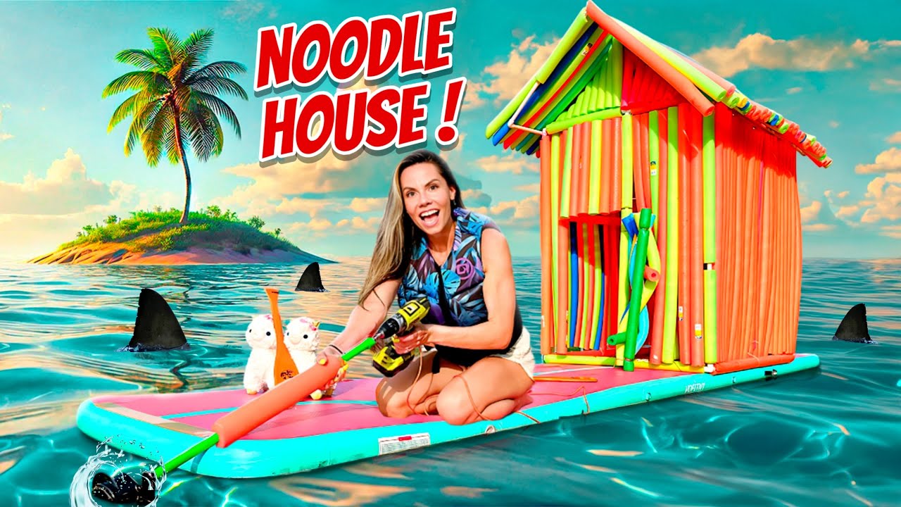 Surviving 24 Hours In the OCEAN *NOODLE HOUSE*