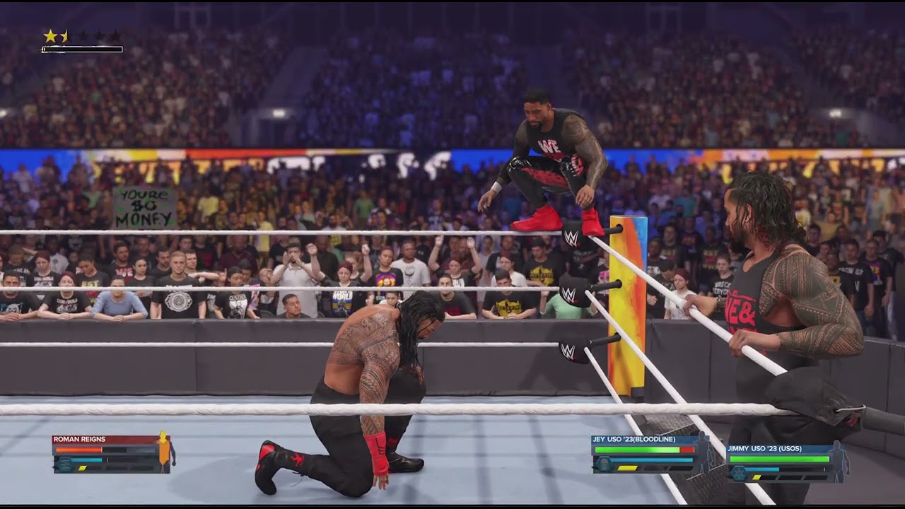 The Usos.Vs.Roman Reigns.Handicap match.