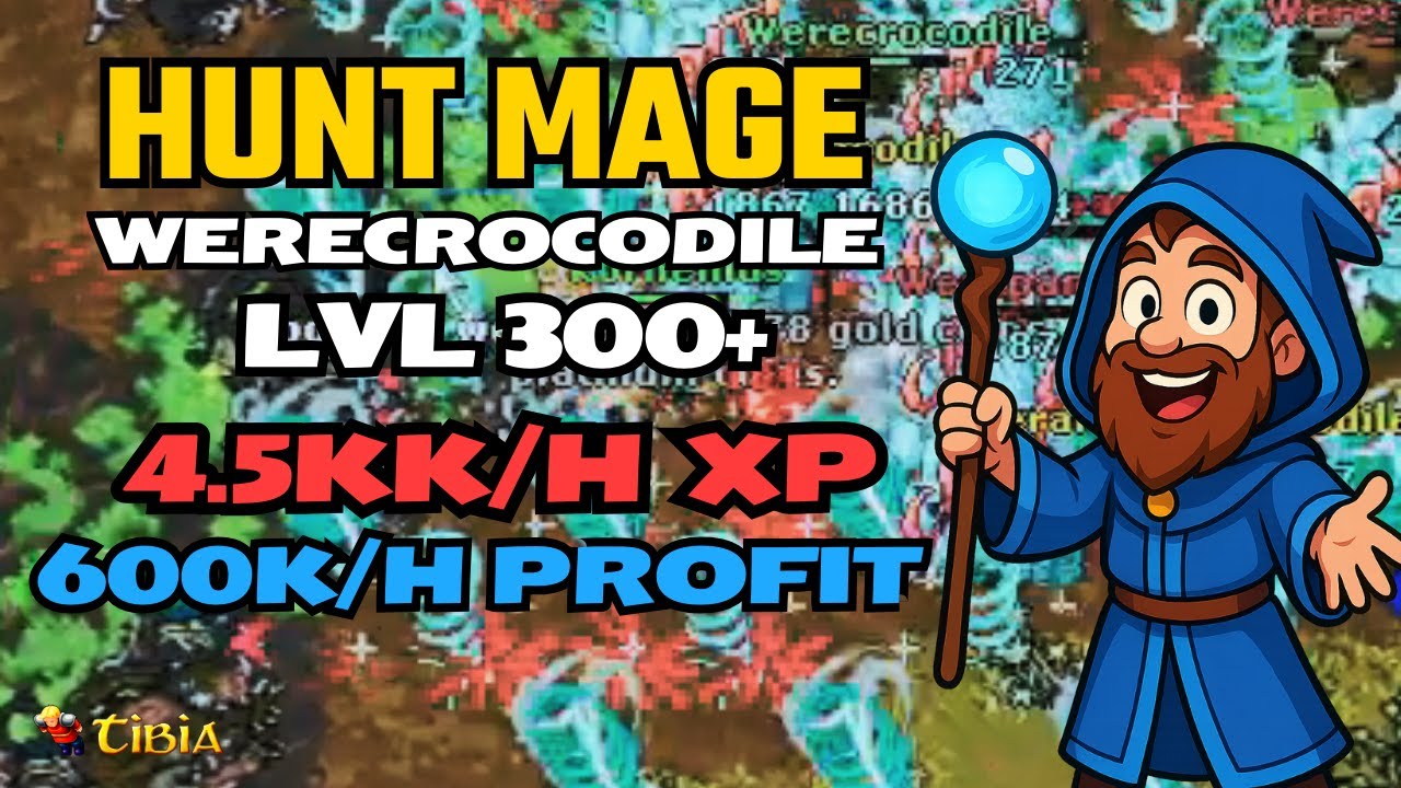 💥Tibia: Hunt Mage lvl 300+ Farmando 4.5KK XP/h e 600k/h Profit! 💪