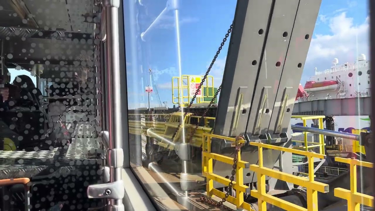 Driving off Brittany Ferries Mont St Michel at Portsmouth Hampshire England 28/02/26