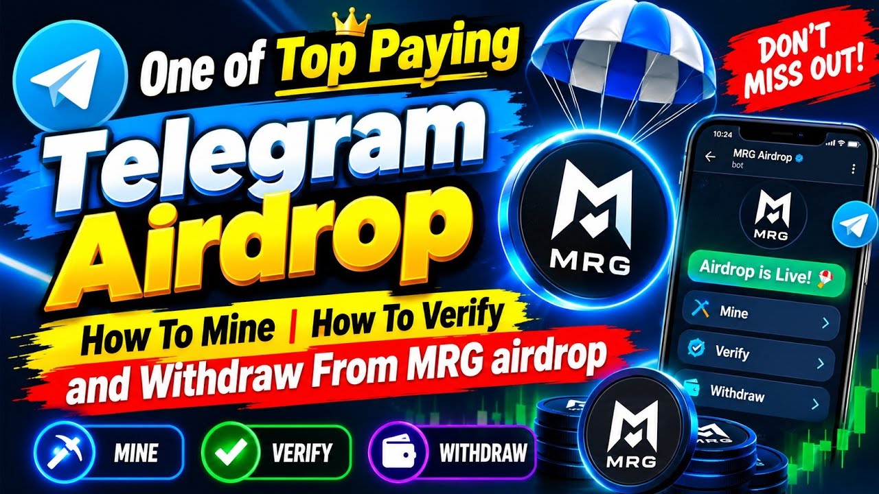One of Top p@ying Telegram Airdrop | How To Mine | How To Verify and Withdraw From MRG airdrop