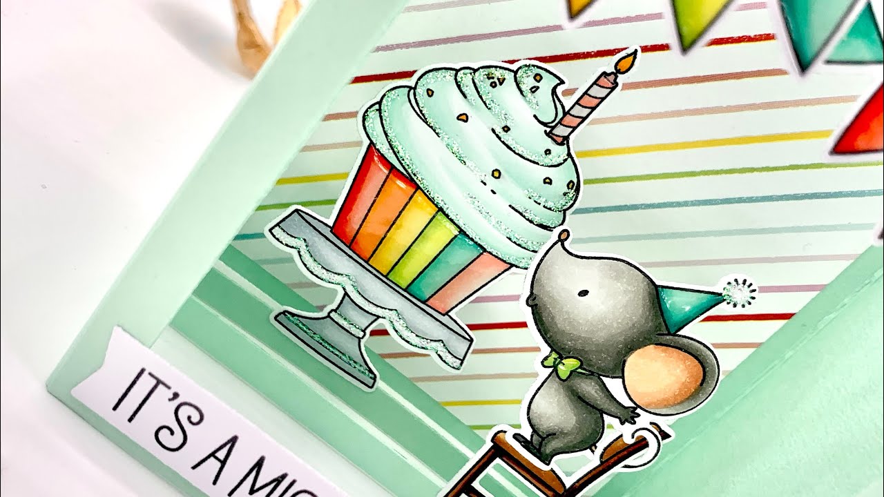 SHADOW BOX BIRTHDAY CARD: MFT - Shadow Box & Mice Day to Celebrate