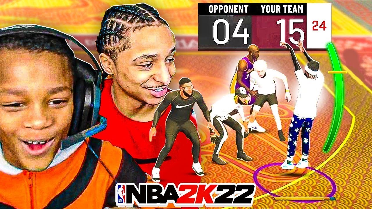 10 YEAR OLD BROTHER PLAYS NBA 2K22 MYPARK! HE SCORED 16 POINTS & STARTED TRASH TALKING