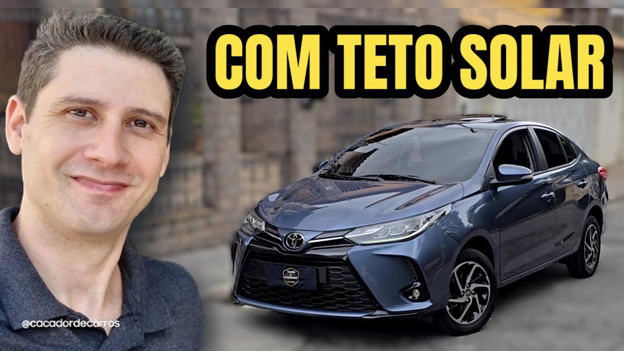 Toyota Yaris sedã XLS 2023, versão top com teto solar À VENDA // Caçador de Carros