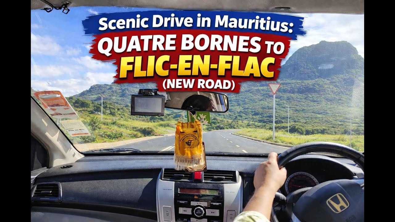 Scenic Drive in Mauritius: Quatre Bornes to Flic-en-Flac (New Road) 