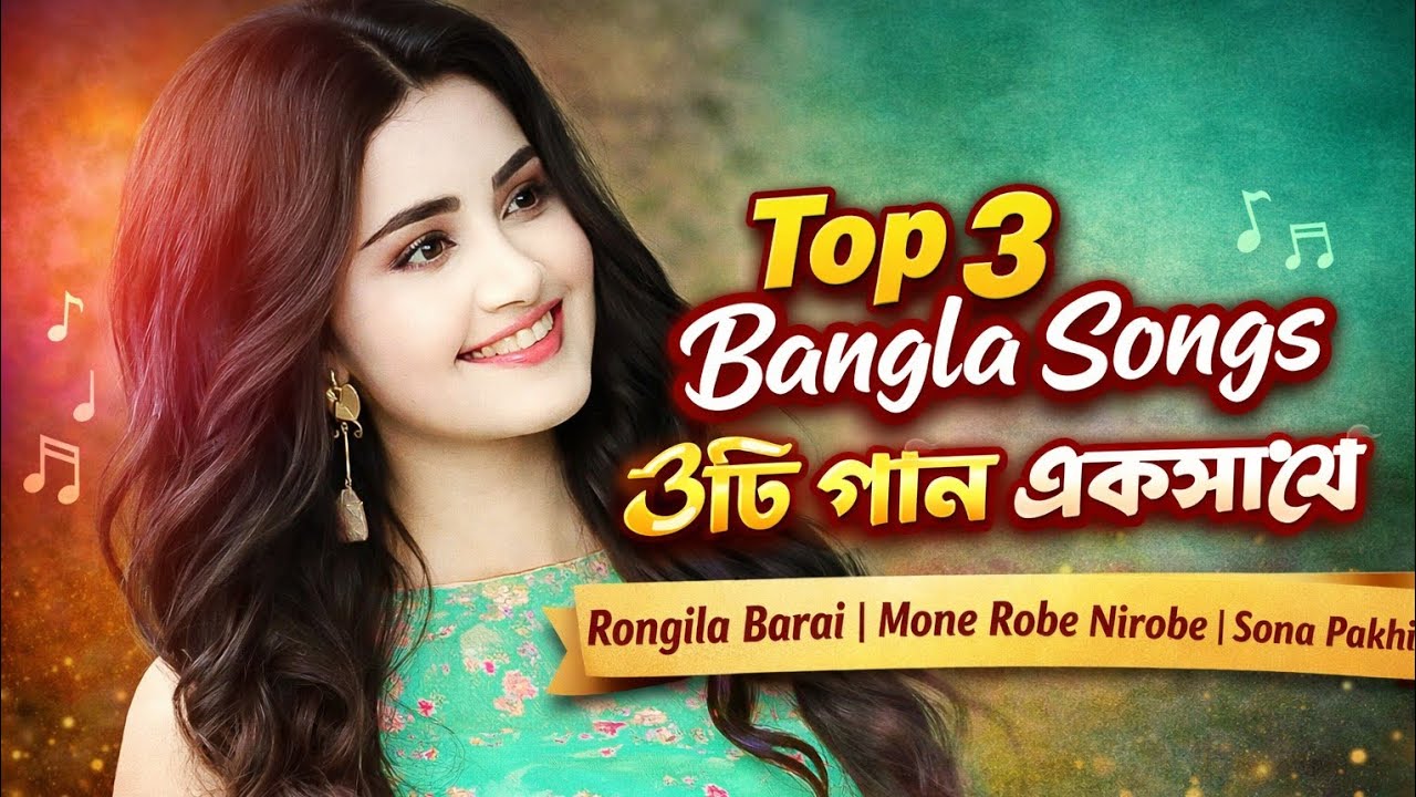 Top 3 Bangla Romantic Songs | 3Ti Hriday Choya Gan | Rongila Barai | Mone Robe Nirobe | Sona Pakhi