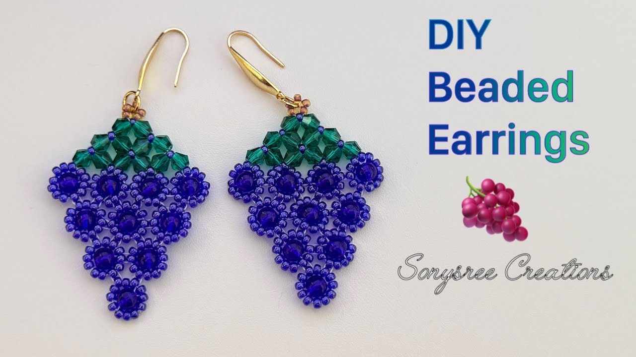 Beaded Grape 🍇 Earrings || Super Easy Tutorial 