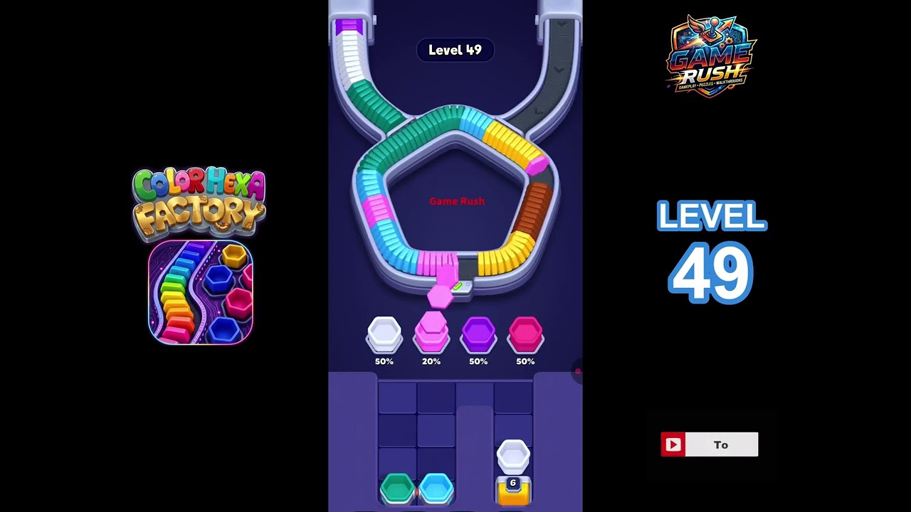 Color Hexa Factory Level 49 Walkthrough & Solution