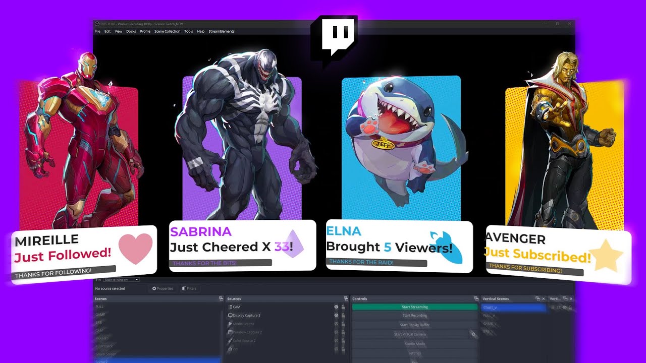 The FREE Marvel Rivals 3D Twitch Alerts you need!