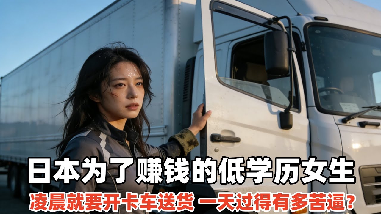 日本为了赚钱的低学历女生，凌晨就要开卡车送货，一天有多苦逼？