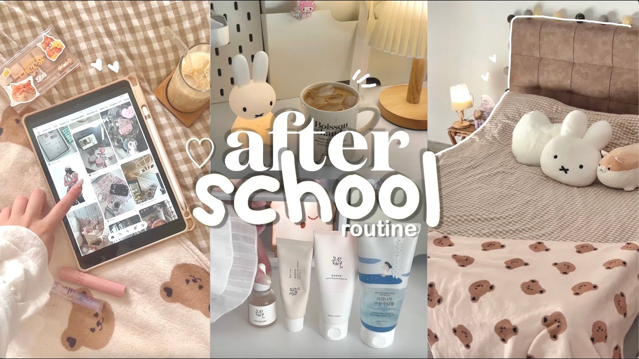 after school routine 🧸 realistic cozy day, selfcare and skincare, night routine, healthy lifestyle