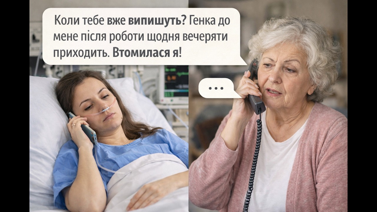 Коли тебе вже випишуть? Генка до мене після роботи щодня вечеряти приходить. Втомилася я!