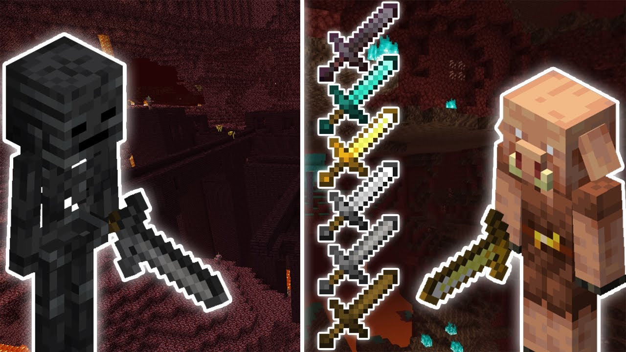 WITHER SKELETON VS ALL SWORD-WIELDING PIGLINS | MINECRAFT