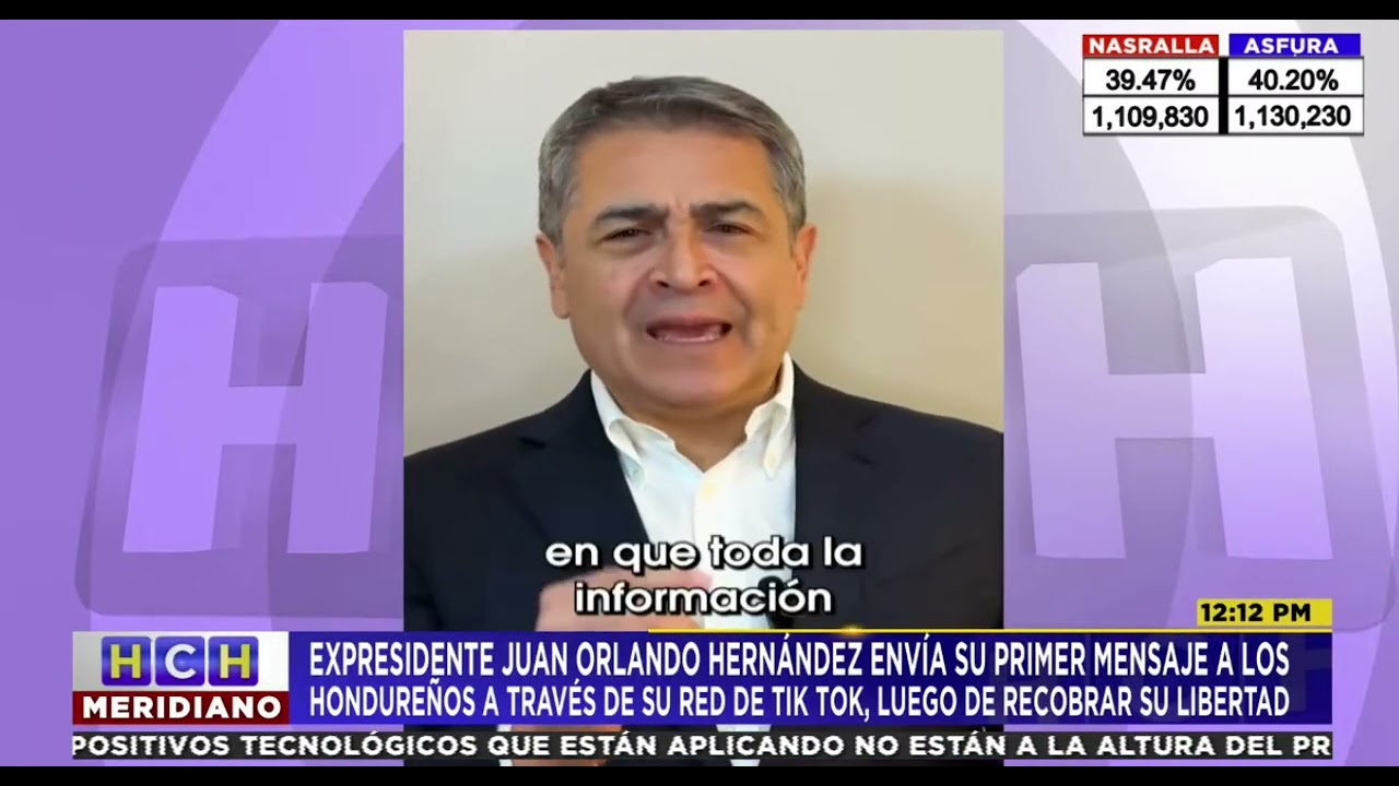 JOH envía mensaje a los hondureños: 