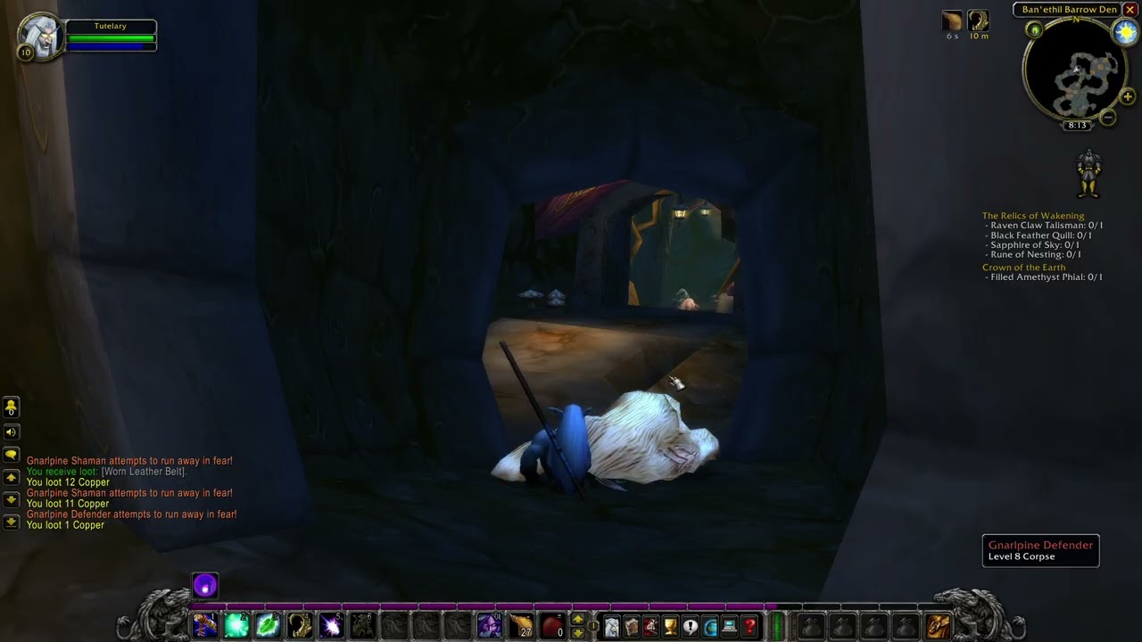 (WOW Lets Play No Commentary) World of Warcraft Classic, Night Elf Druid, 1 hr, Ep. 8