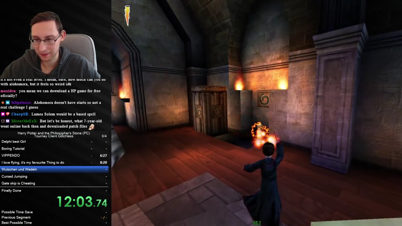 Harry Potter 1 (PC) Glitchless Speedrun BUT it's on the Tourney Client in 