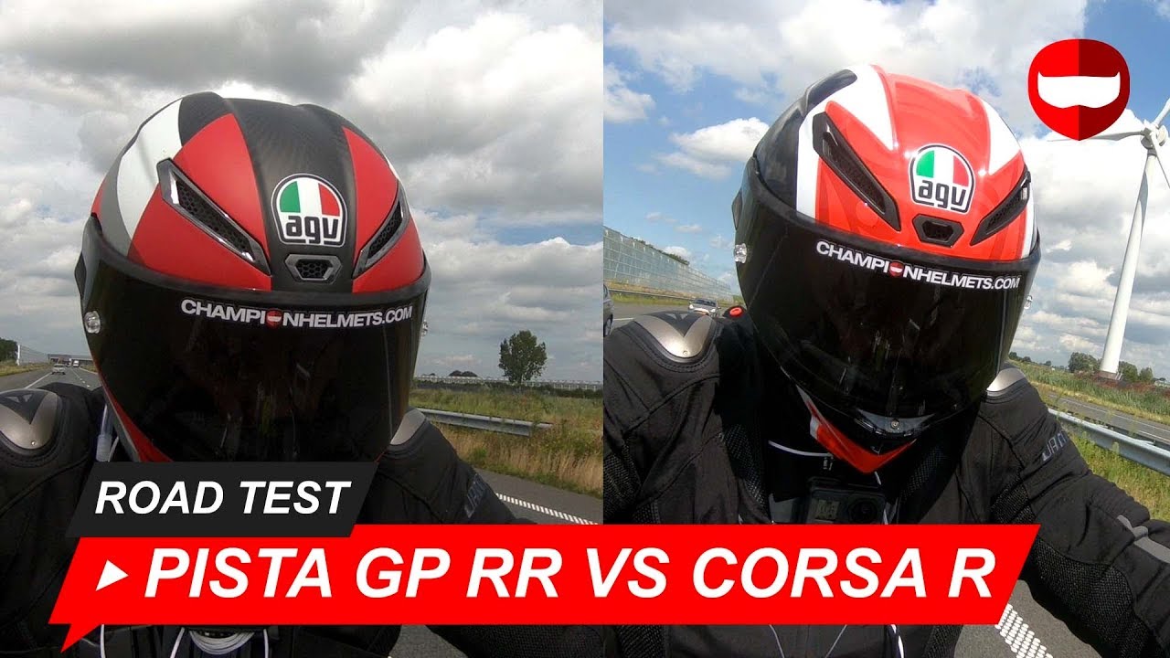 AGV Pista GP RR vs AGV Corsa R дорожный тест - ChampionHelmets.com