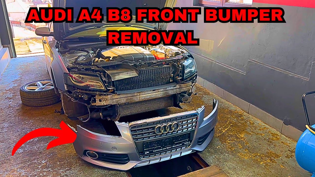 СНЯТИЕ ПЕРЕДНЕГО БАМПЕРА AUDI A4 B8!