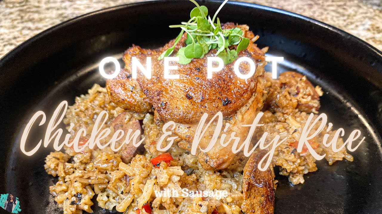 THE BEST OVEN BAKED CHICKEN AND DIRTY RICE | EASY ONE POT WEEKNIGHT DINNER RECIPE  | CAJUN STYLE