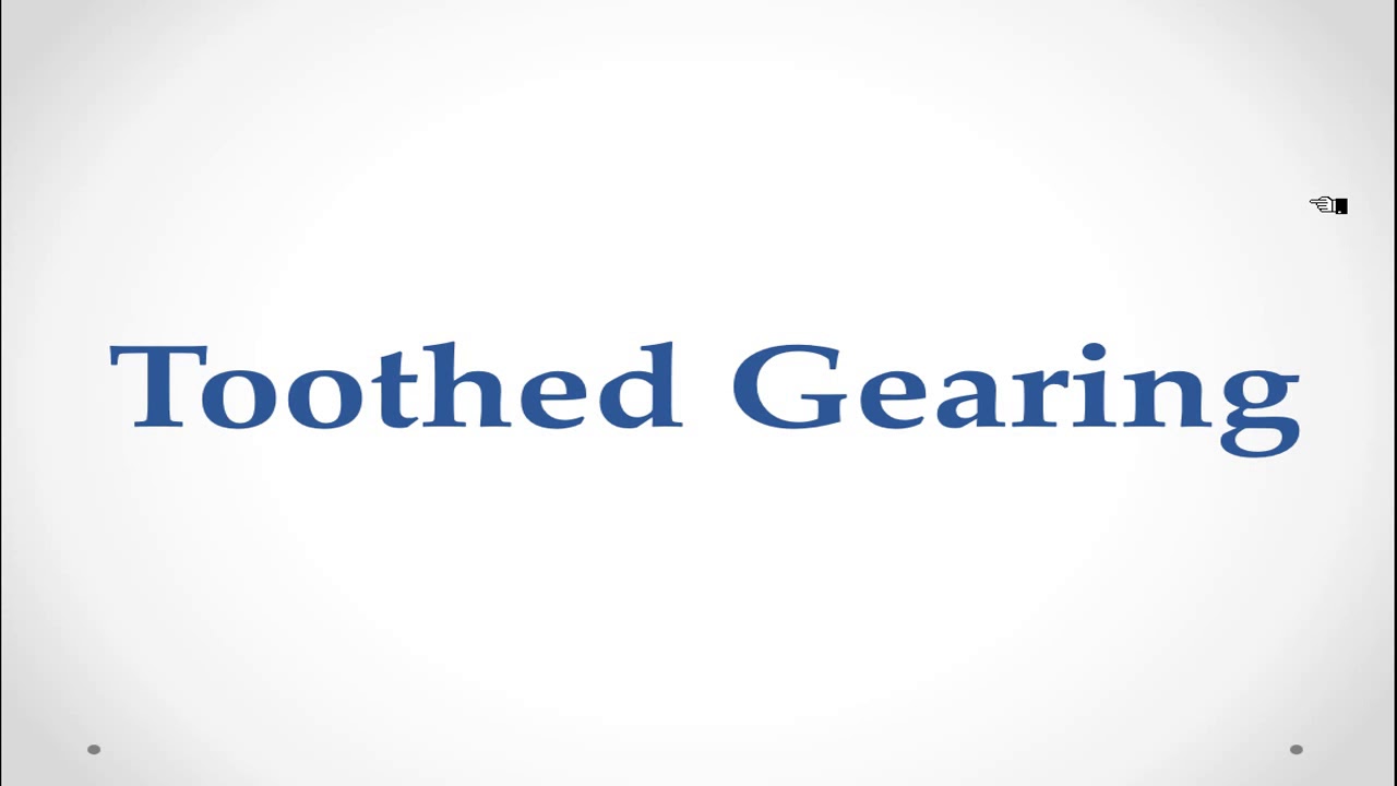 Toothed gearing Video 1 محاضرات نظرية مكائن- فصل التروس المسننة