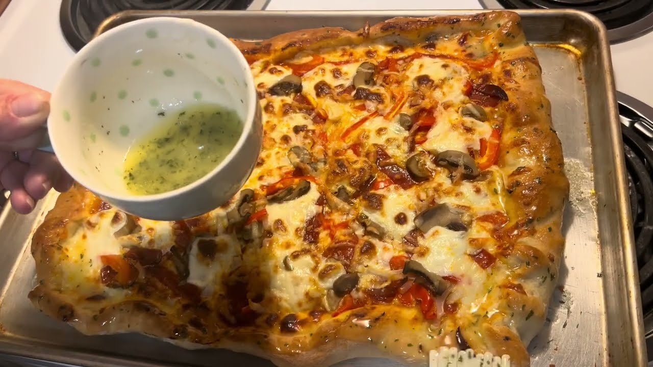 Easy Homemade Pizza Made from Scratch #cooking #fyp #pizza 