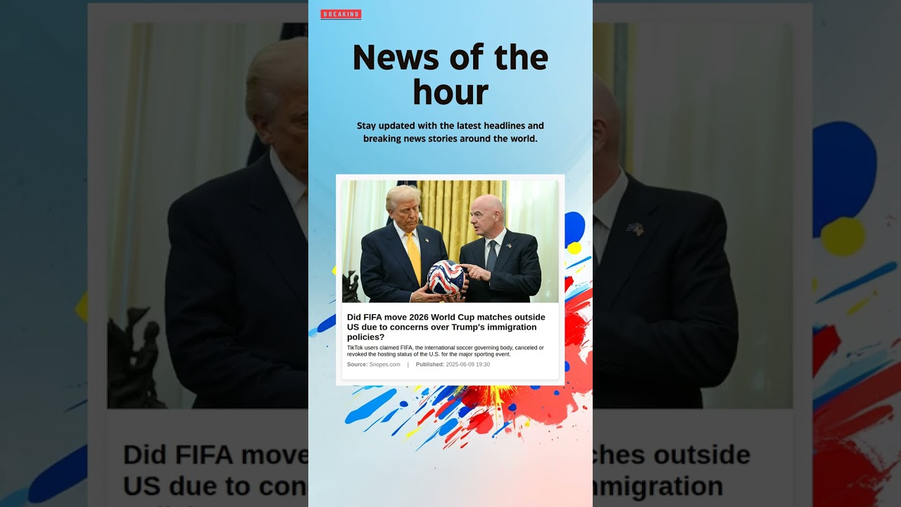 Breaking News: Did FIFA move 2026 World Cup matches outside US due to concerns over Trump's 
