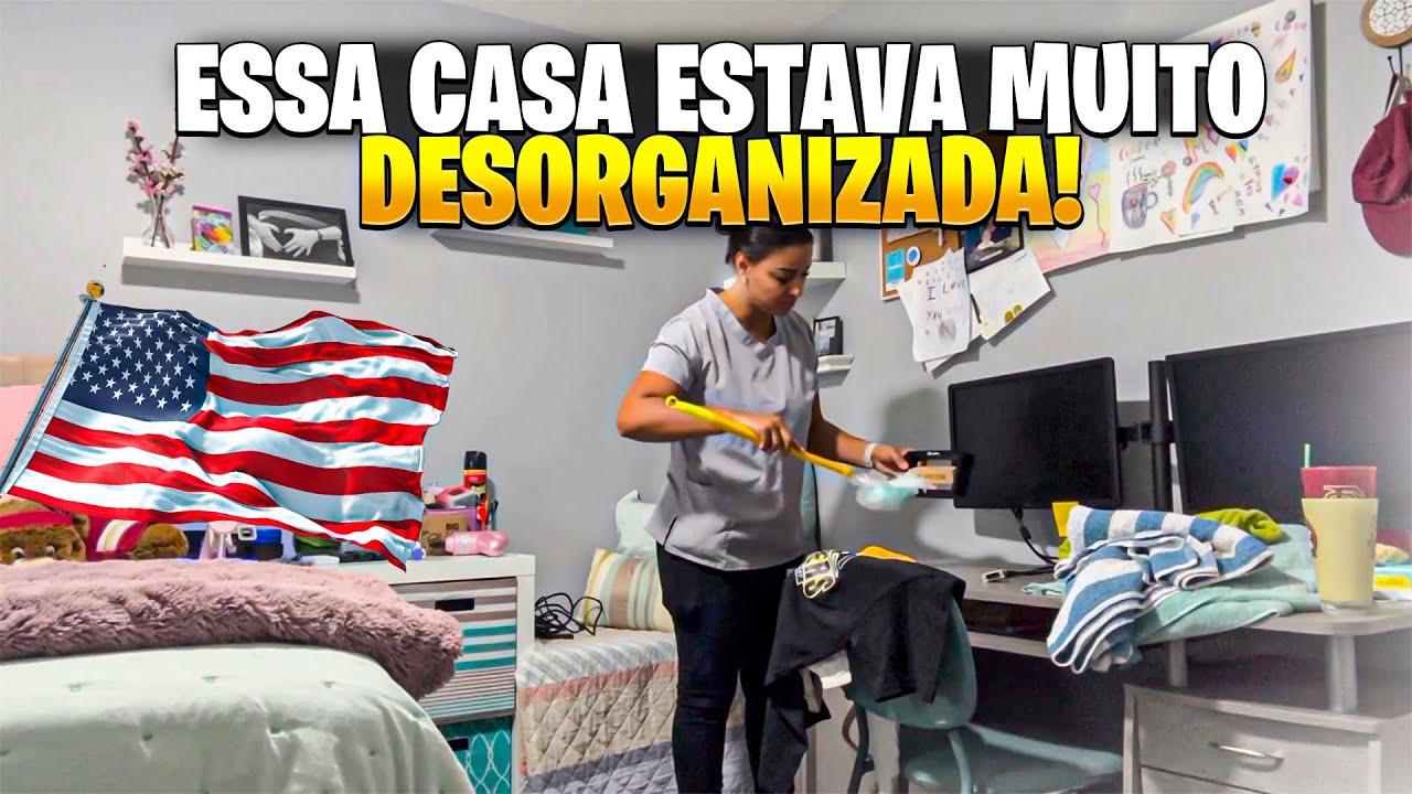 FAXINA NOS EUA TIVE QUE LIMPAR UMA CASA MUITO DESORGANIZADA  😱🧼