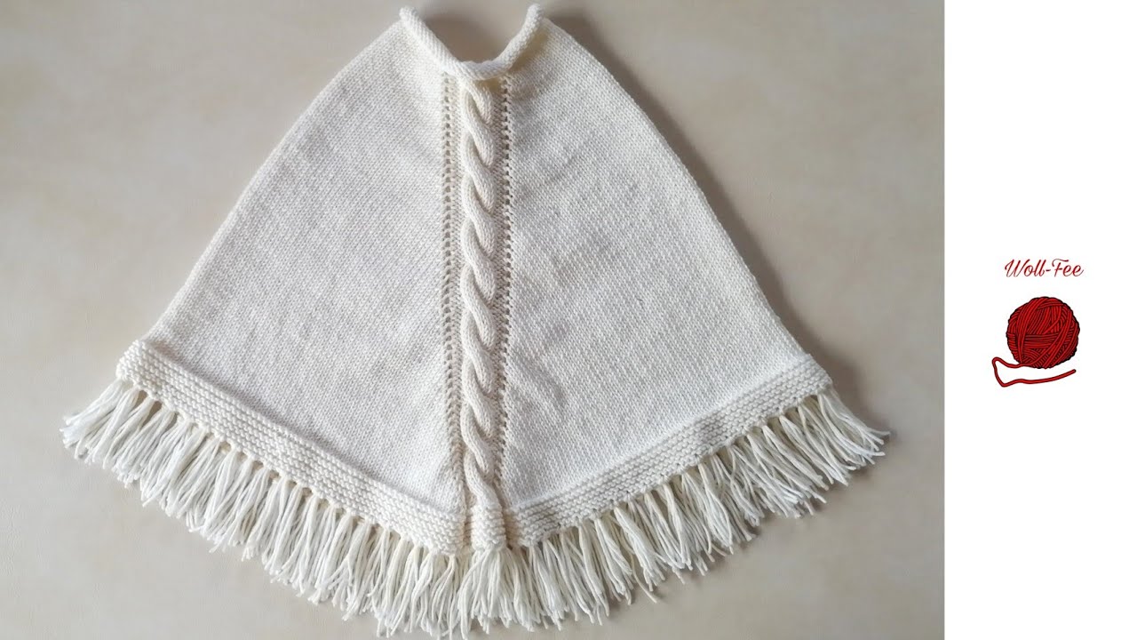 Poncho in allen Größen stricken, Schritt für Schritt, siehe auch Infobox