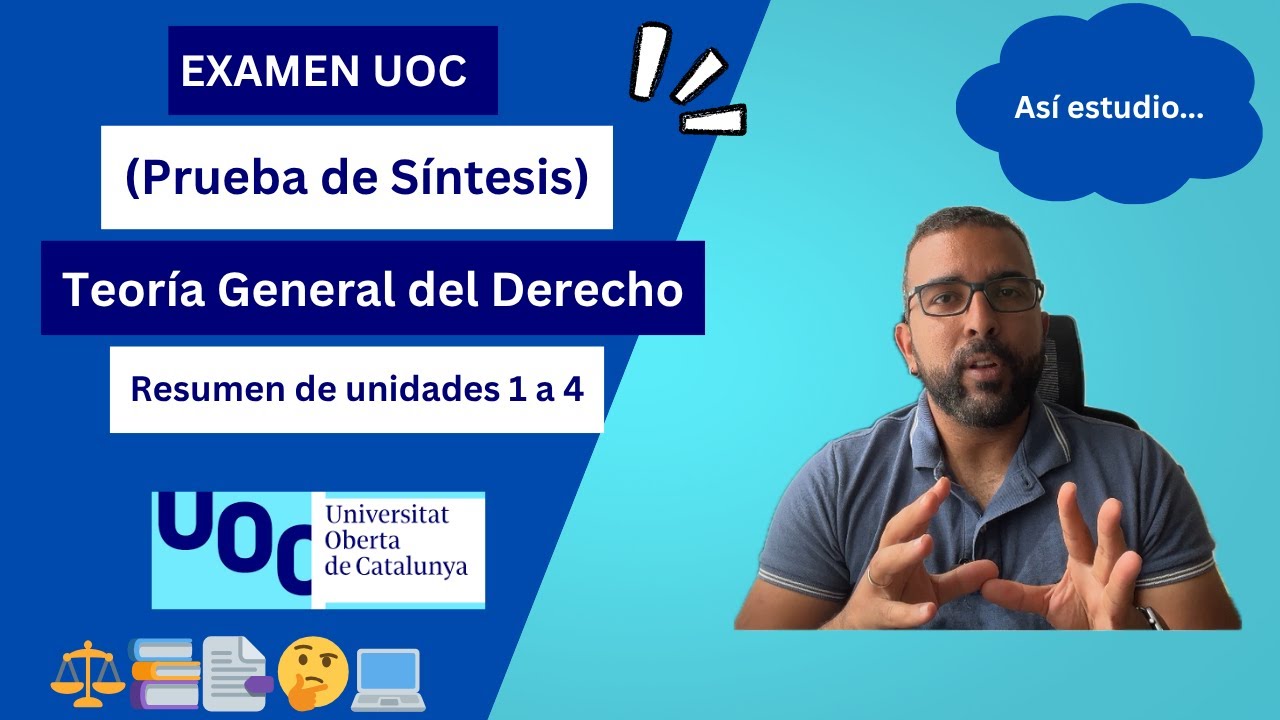 📘 EXAMEN UOC Derecho  ⚖️ | Teoría General del Derecho explicada con ejemplos (Unidades 1 a 4)