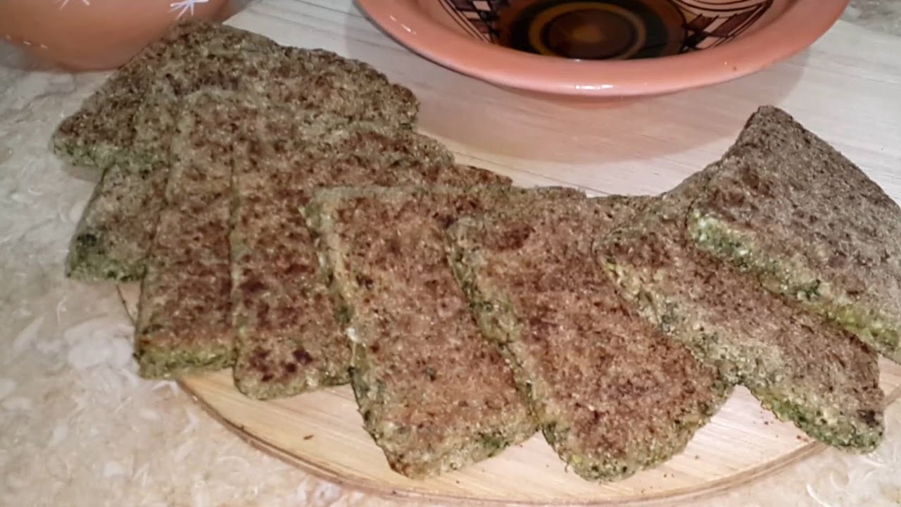 Galette aux herbes  اغروم لحوال او كسرة لحشاوش بالدقيق الكامل زيت الزيتون كسبرة نعناع فليو و البصل