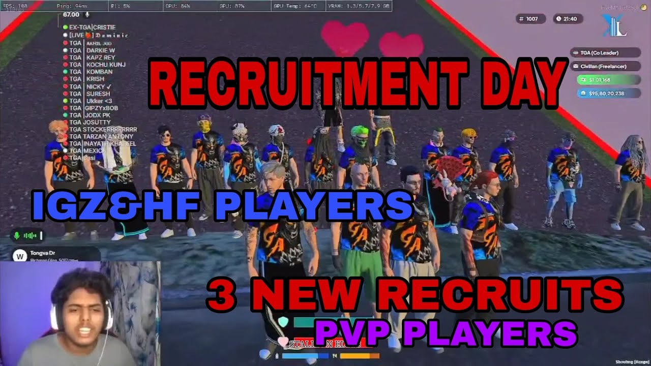 TGA RECRUITMENT DAY🔥😮‍💨3 NEW PLAYERS💥IGZ & HF PLAYERS🔥💥 #tga #xlanticsrp 