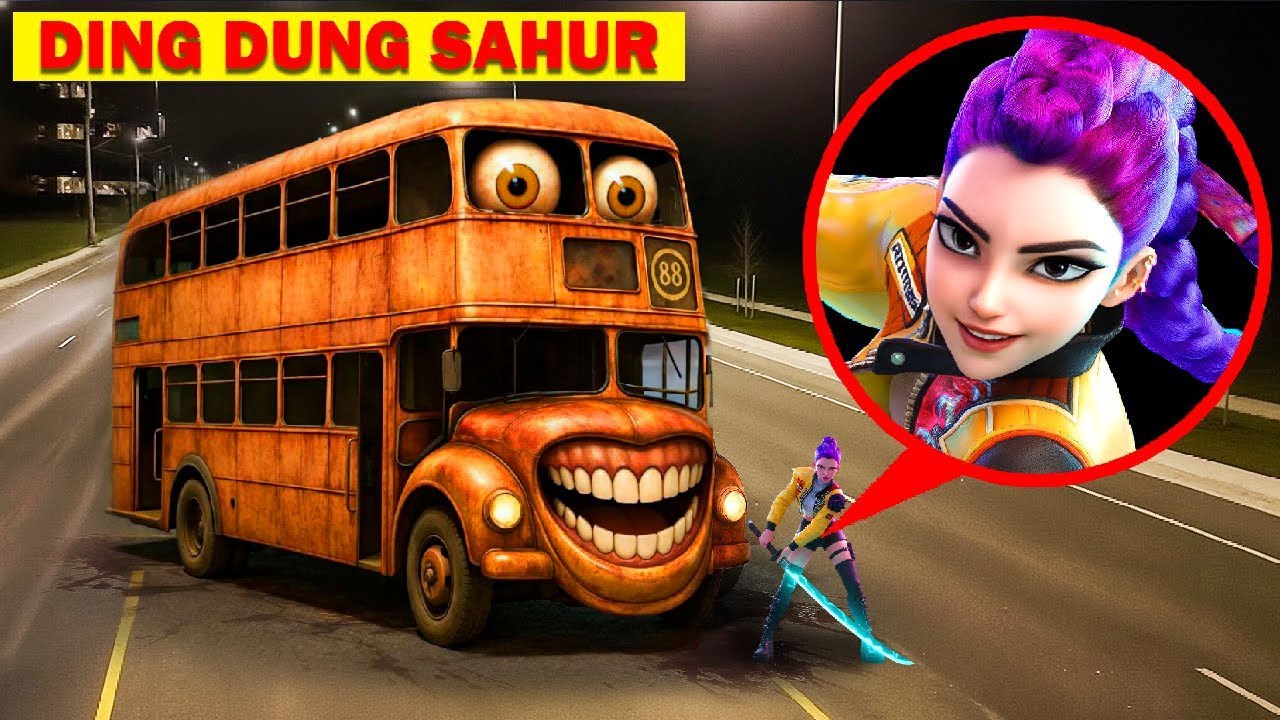 CAUGHT on DRONE: DING DUNG DUNG SAHUR and RUMI Inside the Bus at 3AM in Real Life!