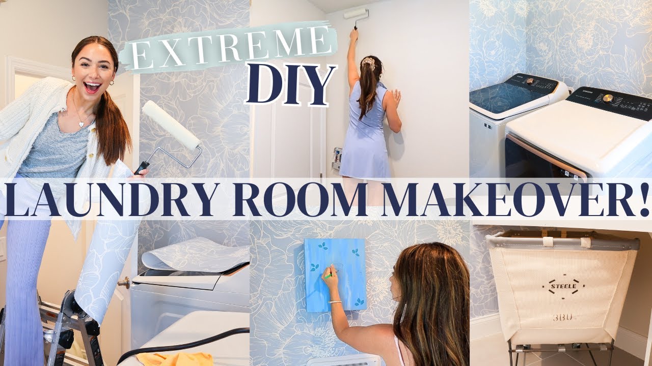 EXTREME DECORATE WITH ME! 🤩🧺 DIY Laundry Room Makeover! | Part 2!