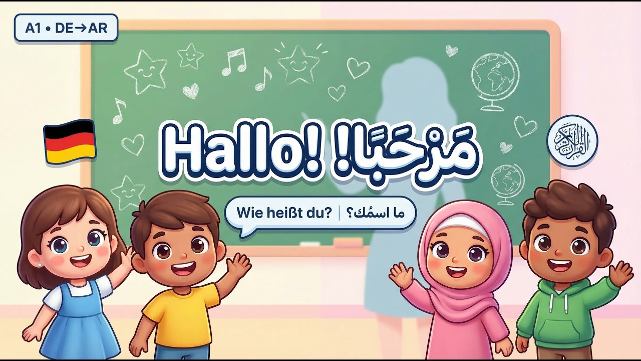 A1 Deutsch→Arabisch LONG MEGA MIX (1–10) 🧒🎶 Farben, Familie, Wetter & mehr! #HyKidzMusic