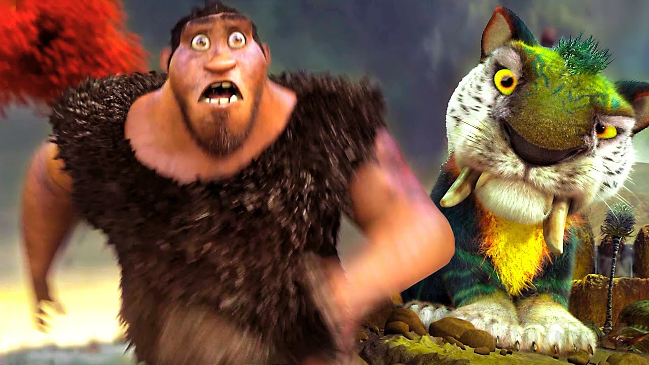 Grug rescata a Chunky, el tigre dientes de sable 🙀🔥 | Los Croods | Clip en Español 🔥 4K