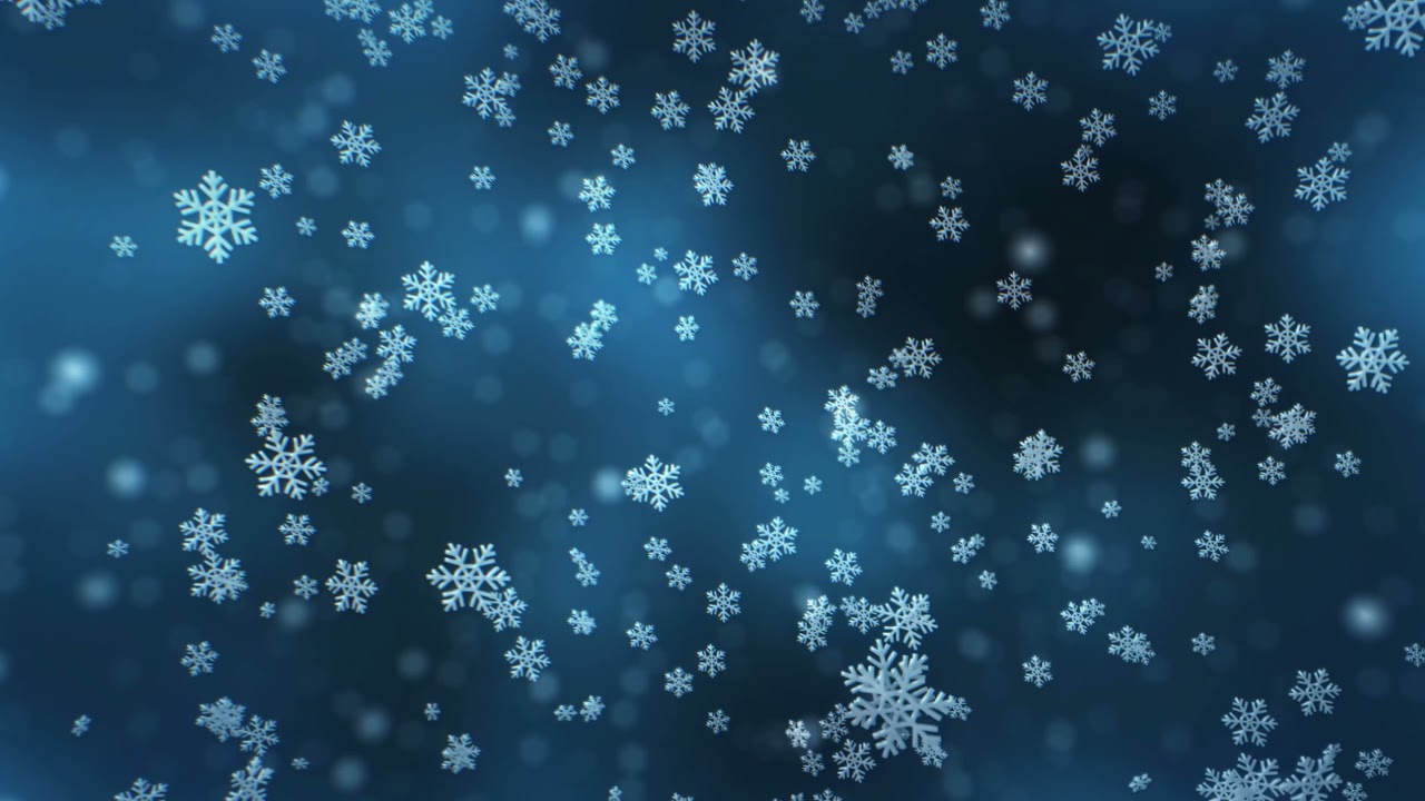 2022 ❄️4K Снежинки падают на синем фоне - Зацикленная анимация для фона