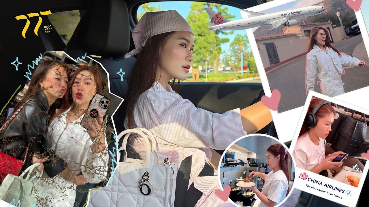 19 tiếng trên máy bay #ChinaAirlines hạng Business Class tới Mỹ có gì?? | Ngọc Thanh Tâm