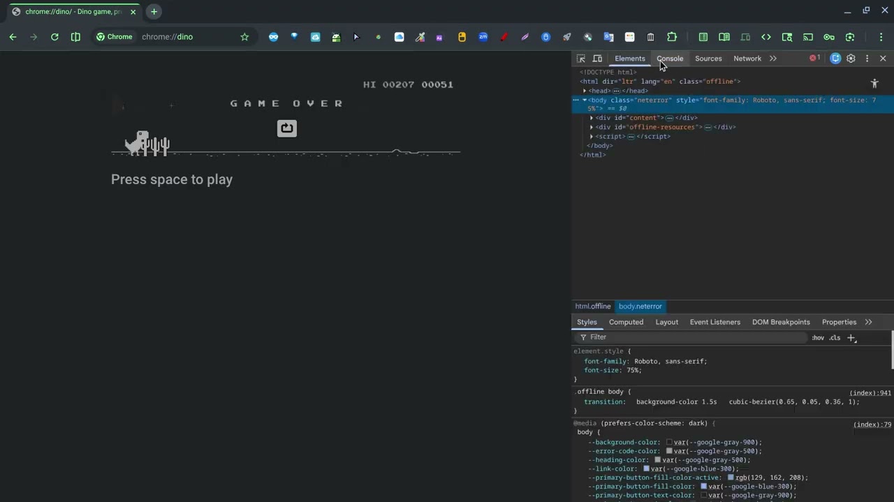 Hack Google Chrome Dino Game For Unlimited Score
