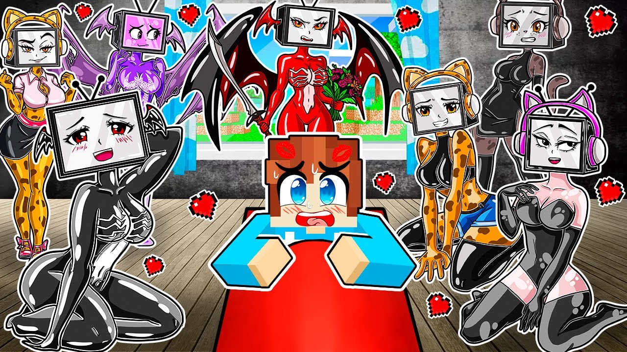 НОЧЁВКА СО ВСЕМИ ТВ ВУМЕН В МАЙНКРАФТ! КРАСЯ TV WOMAN MINECRAFT
