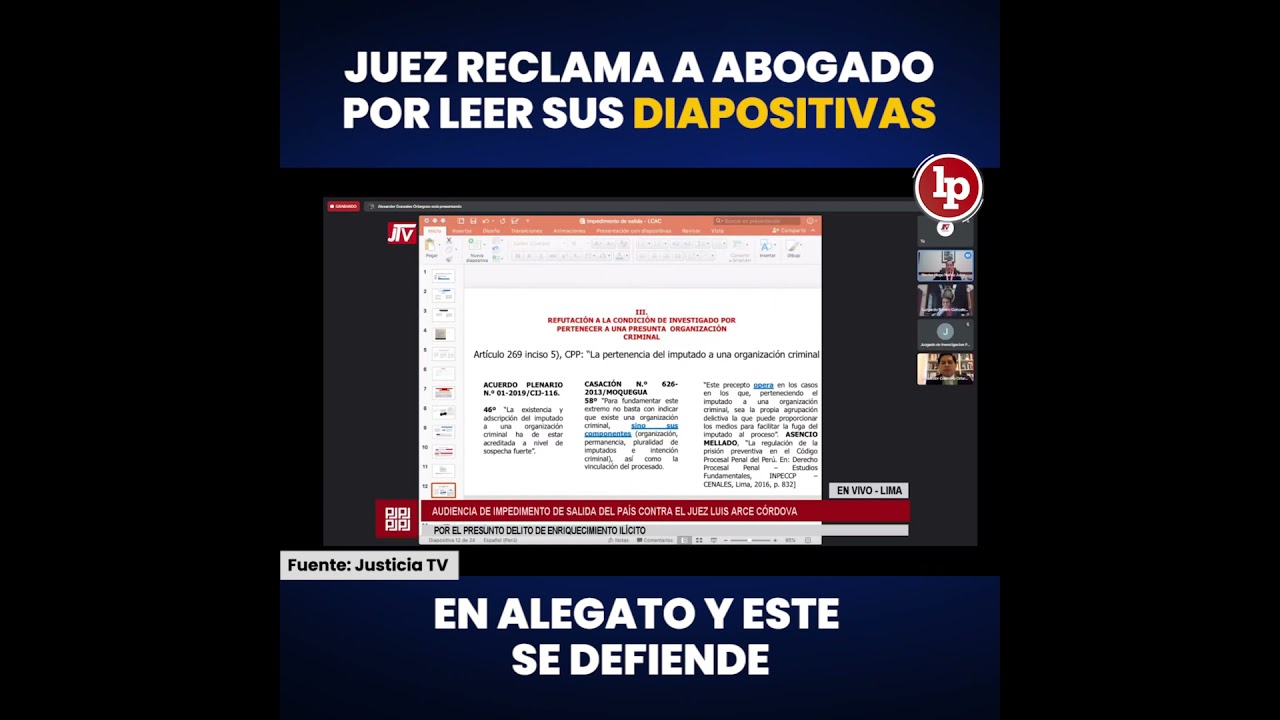 Juez reclama a abogado por leer sus diapositivas en alegato y este se defiende