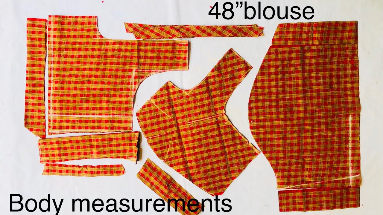 48”size cross blouse cutting in body measurements/blouse cutting/Thanni creations