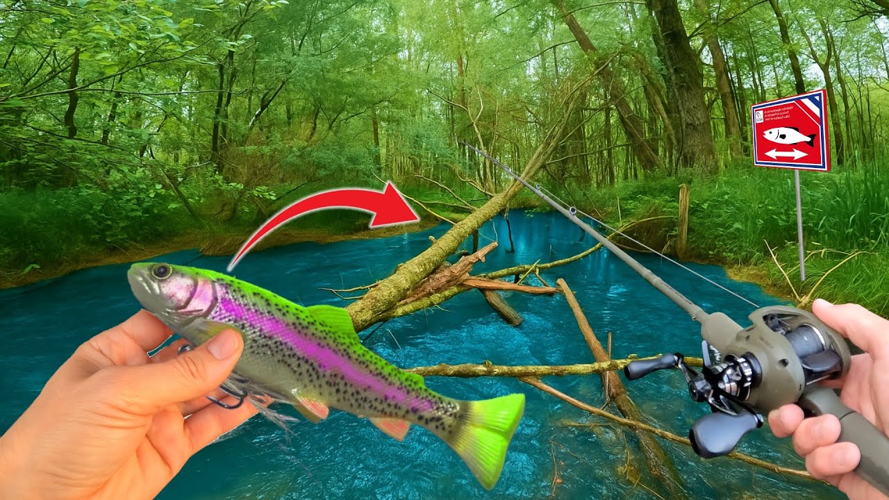 P&ecirc;che dans une minuscule rivi&egrave;re &agrave; la recherche des gros brochets !!