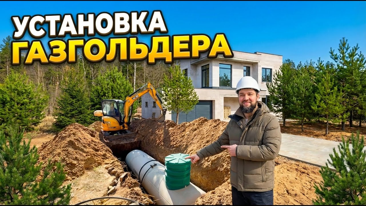 Установка газгольдера #строительсводома #газгольдер