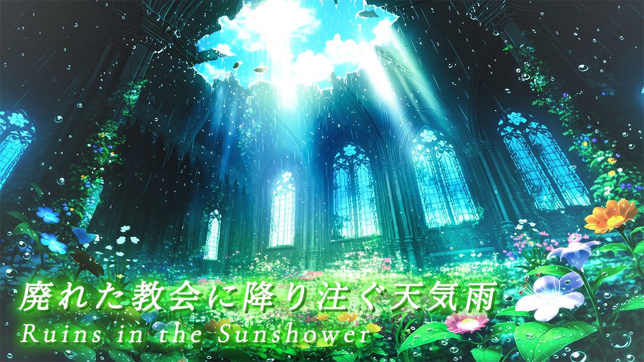 【癒しの異世界音楽】天気雨と廃墟に咲く花【作業・睡眠・読書】