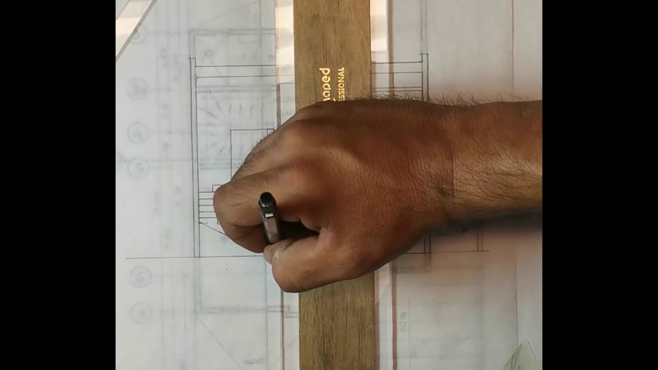 Dibujo Arquitectónico de Corte Transversal a Lápiz