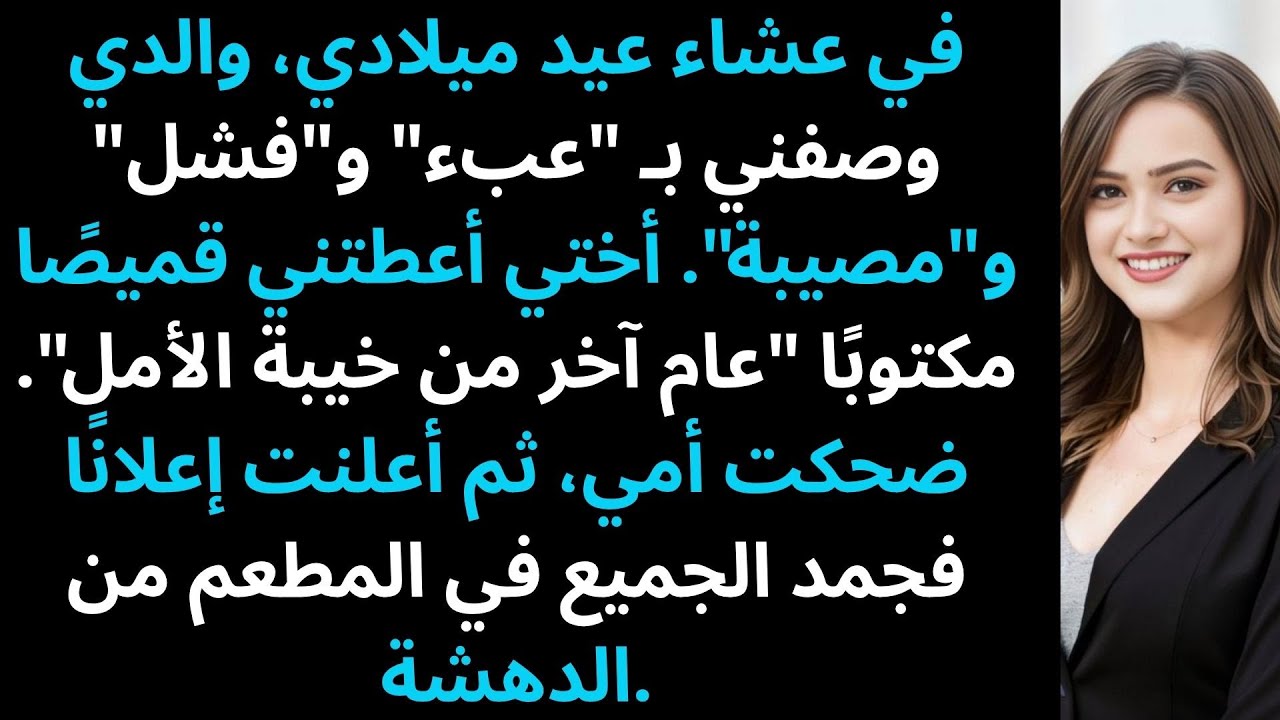 في حفلة عيد ميلادي، قال والدي في خطابه: 