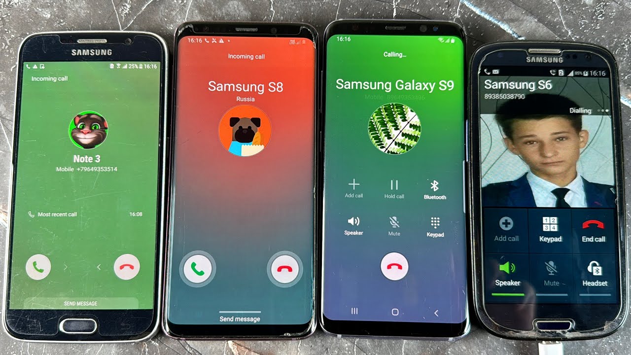 Incoming Call Samsung Galaxy S3/S6 vs S8/S9 Android 4/6/8/10