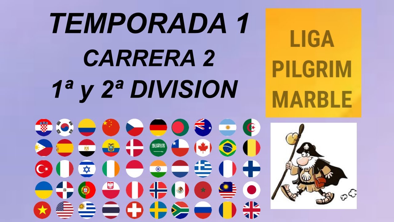 Carrera de Canicas de Países - 2 de 12 - Temporada 1 - 1ª y 2ª División - Torneo de Liga - Algodoo