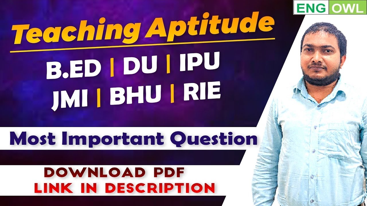 Teaching Aptitude for B.ed Entrance 2023 | Du B.ed | IPU B.ed | BHU B.ed | RIE B.ed