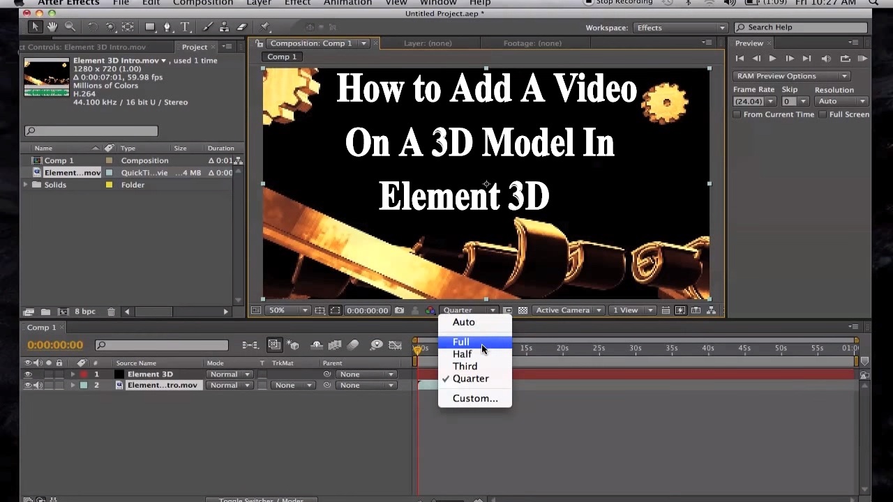 How to Add A Video On A 3D Model In Element 3D